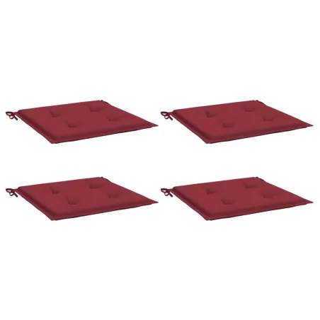 Coussins de chaise de jardin lot de 4 rouge bordeaux 50x50x4 cm