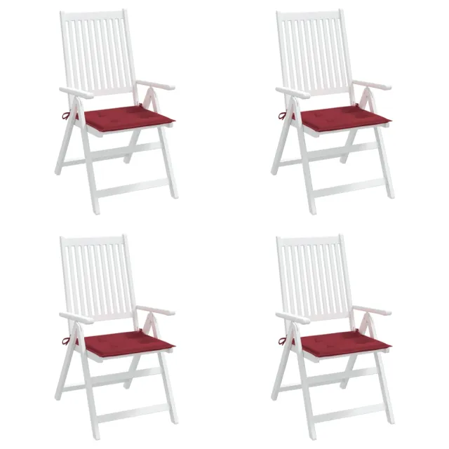 Coussins de chaise de jardin lot de 4 rouge bordeaux 50x50x4 cm
