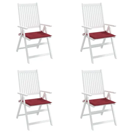 Coussins de chaise de jardin lot de 4 rouge bordeaux 50x50x4 cm