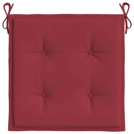 Coussins de chaise de jardin lot de 4 rouge bordeaux 50x50x4 cm