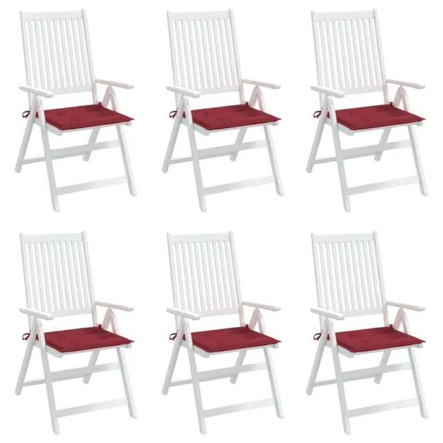 Coussins de chaise de jardin lot de 6 rouge bordeaux 50x50x4 cm