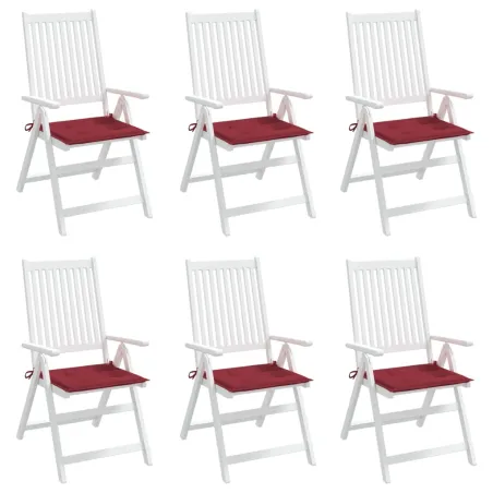 Coussins de chaise de jardin lot de 6 rouge bordeaux 50x50x4 cm