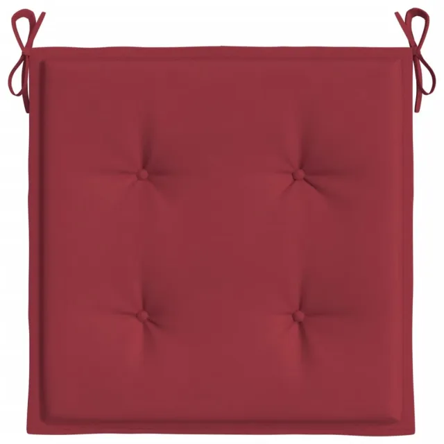 Coussins de chaise de jardin lot de 6 rouge bordeaux 50x50x4 cm