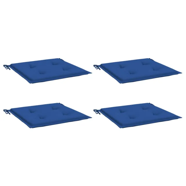 Coussins de chaise de jardin lot de 4 bleu royal 50x50x4 cm