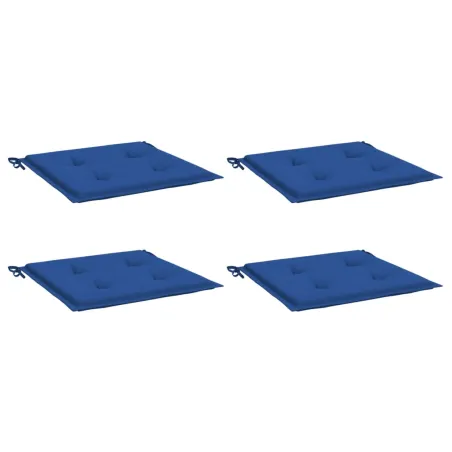 Coussins de chaise de jardin lot de 4 bleu royal 50x50x4 cm