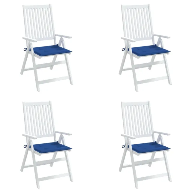 Coussins de chaise de jardin lot de 4 bleu royal 50x50x4 cm
