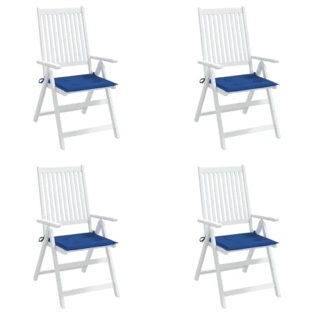 Coussins de chaise de jardin lot de 4 bleu royal 50x50x4 cm