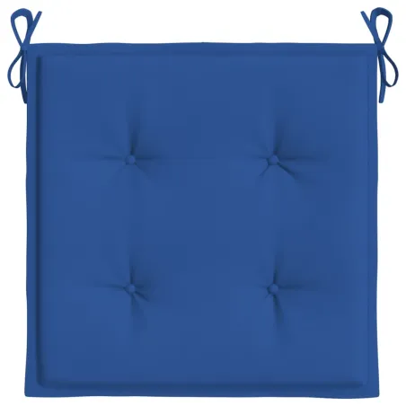 Coussins de chaise de jardin lot de 4 bleu royal 50x50x4 cm