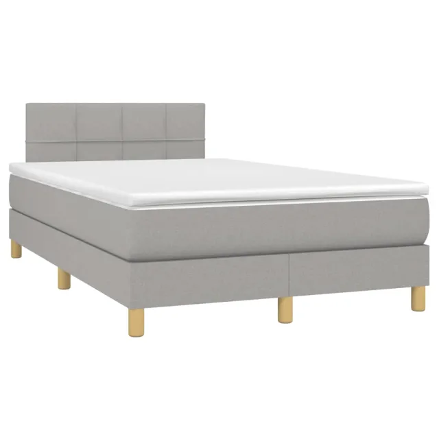 Sommier à lattes de lit avec matelas Gris clair 120x200cm Tissu