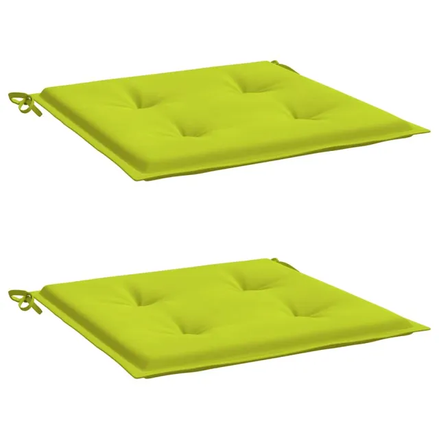 Coussins de chaise de jardin lot de 2 vert vif 50x50x4 cm
