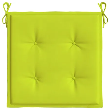 Coussins de chaise de jardin lot de 2 vert vif 50x50x4 cm