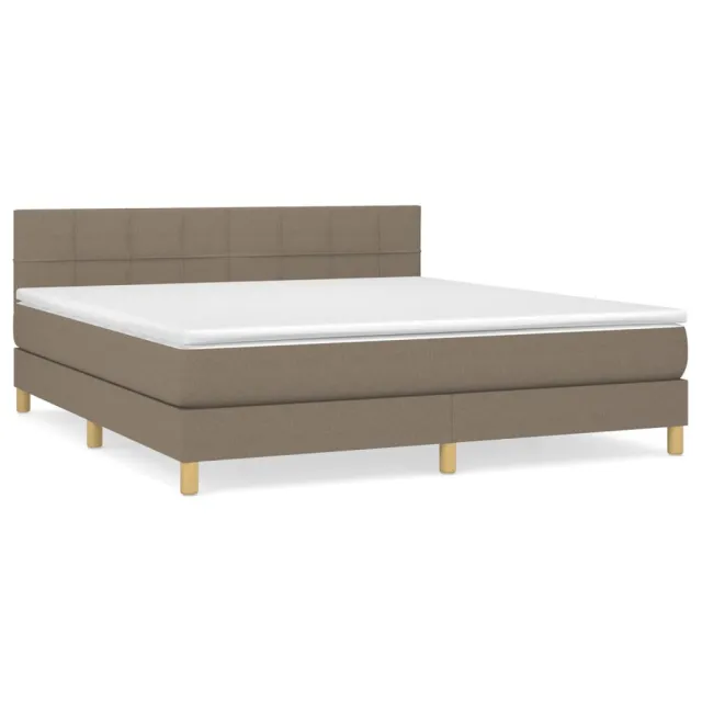 Sommier à lattes de lit avec matelas Taupe 180x200 cm Tissu