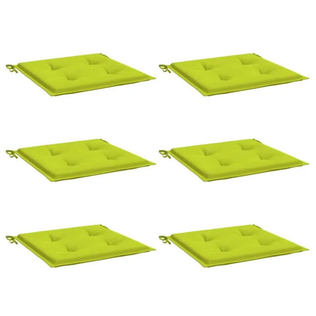 Coussins de chaise de jardin lot de 6 vert vif 50x50x4 cm