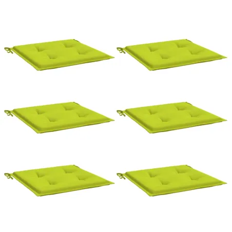 Coussins de chaise de jardin lot de 6 vert vif 50x50x4 cm