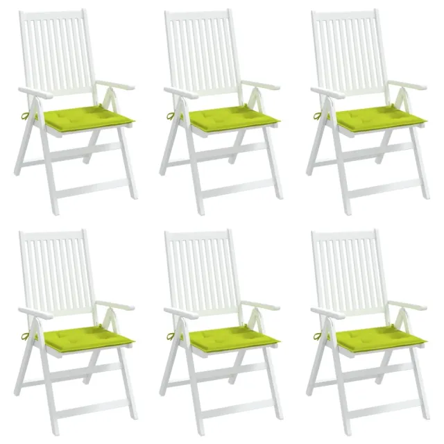 Coussins de chaise de jardin lot de 6 vert vif 50x50x4 cm