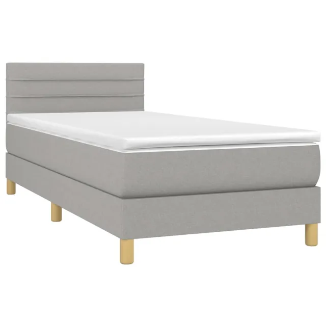 Sommier à lattes de lit avec matelas Gris clair 80x200 cm Tissu