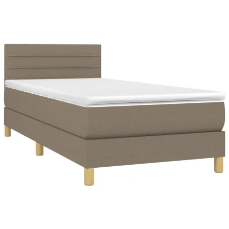 Sommier à lattes de lit avec matelas Taupe 90x200 cm Tissu