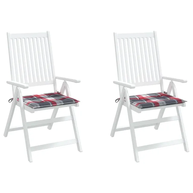 Coussins de chaise de jardin lot de 2 carreaux rouges 50x50x4cm