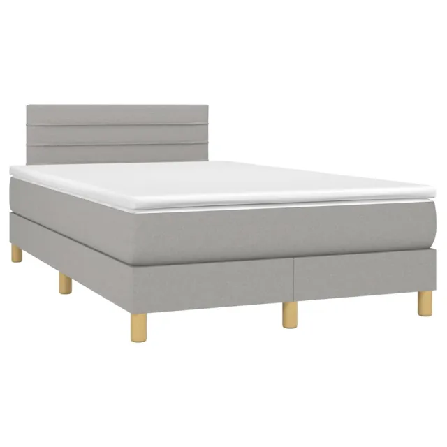 Sommier à lattes de lit avec matelas Gris clair 120x200cm Tissu