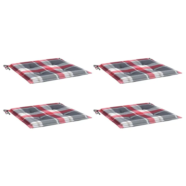 Coussins de chaise de jardin lot de 4 carreaux rouges 50x50x4cm