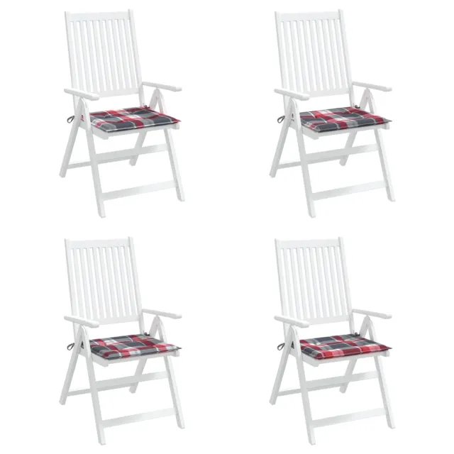 Coussins de chaise de jardin lot de 4 carreaux rouges 50x50x4cm