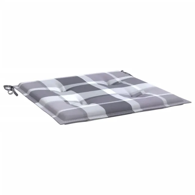 Coussins de chaise de jardin lot de 2 carreaux gris 50x50x4 cm