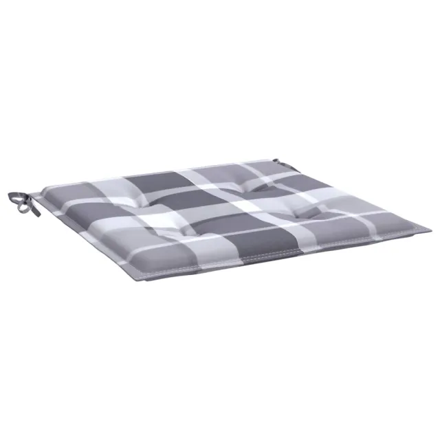 Coussins de chaise de jardin lot de 4 carreaux gris 50x50x4 cm