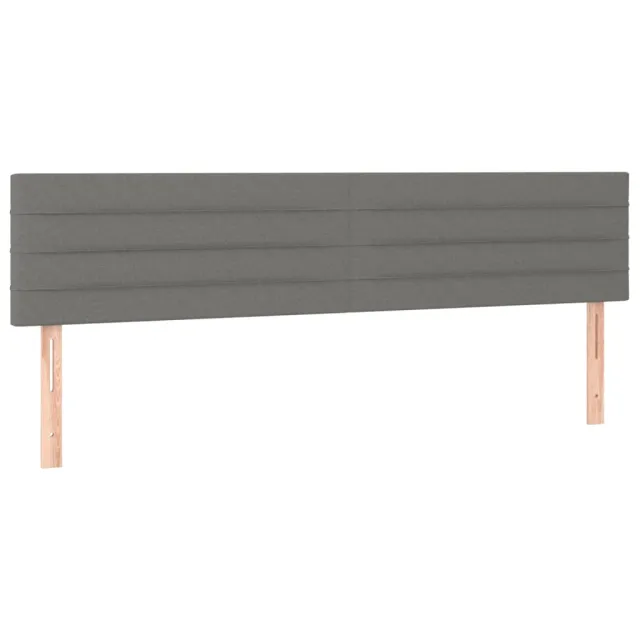 Sommier à lattes de lit avec matelas Gris foncé 200x200cm Tissu