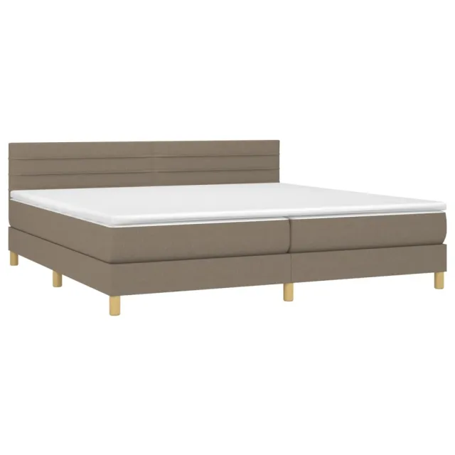 Sommier à lattes de lit avec matelas Taupe 200x200 cm Tissu
