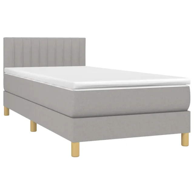 Sommier à lattes de lit avec matelas Gris clair 80x200 cm Tissu