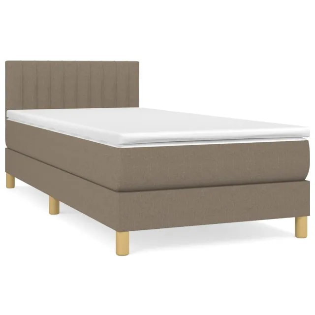 Sommier à lattes de lit avec matelas Taupe 80x200 cm Tissu