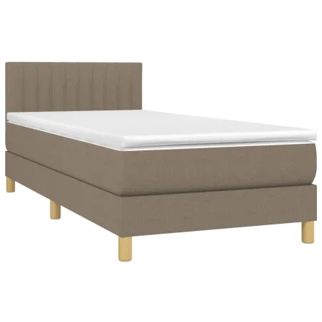 Sommier à lattes de lit avec matelas Taupe 80x200 cm Tissu