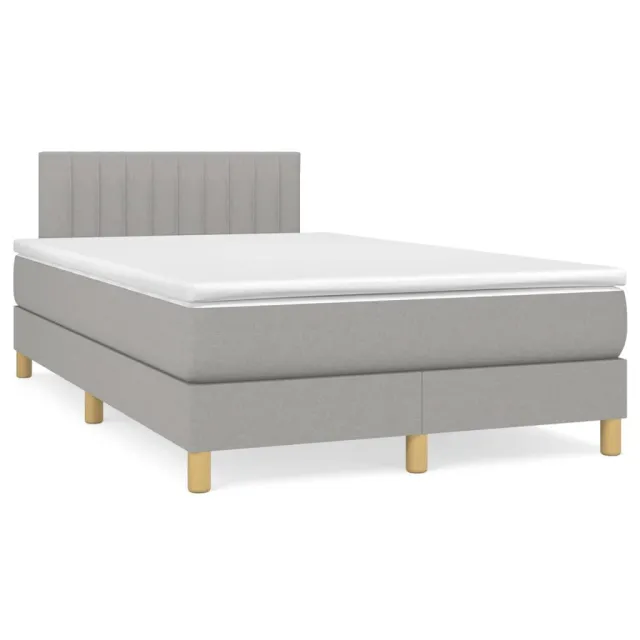 Sommier à lattes de lit avec matelas Gris clair 120x200cm Tissu