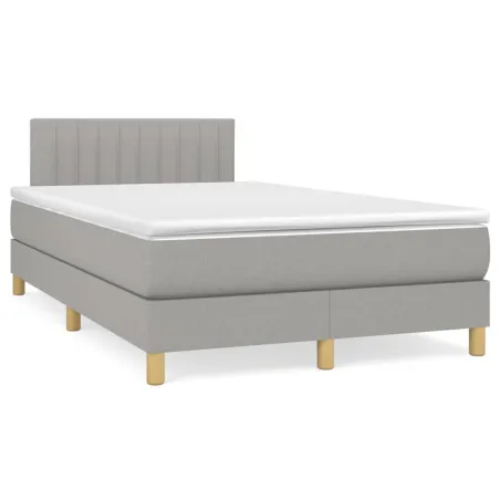 Sommier à lattes de lit avec matelas Gris clair 120x200cm Tissu
