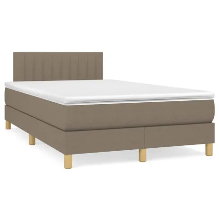 Sommier à lattes de lit avec matelas Taupe 120x200 cm Tissu