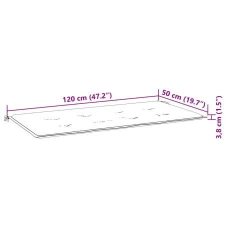 Coussin de banc de jardin bleu royal 120x50x4 cm tissu oxford