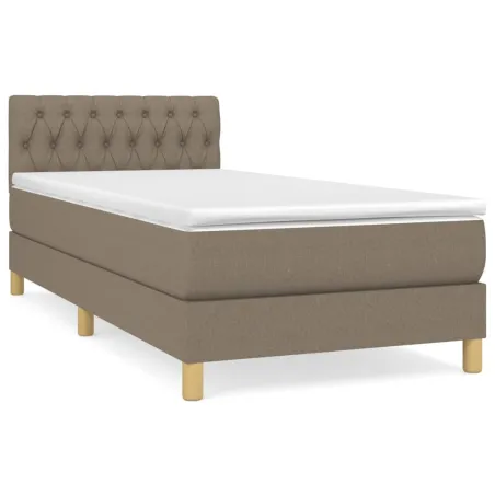 Sommier à lattes de lit avec matelas Taupe 80x200 cm Tissu