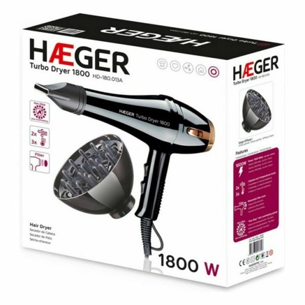 Sèche-cheveux Haeger HD-180.013A 1800 W Noir 2