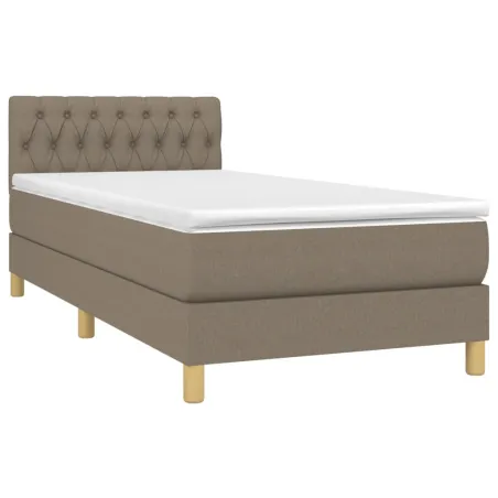 Sommier à lattes de lit avec matelas Taupe 90x190 cm Tissu