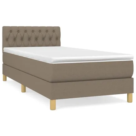 Sommier à lattes de lit avec matelas Taupe 90x200 cm Tissu 2