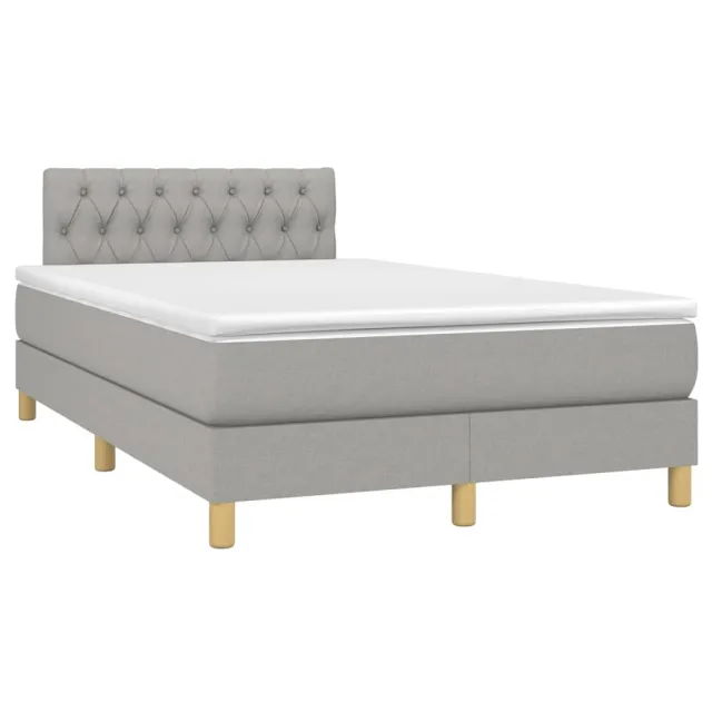 Sommier à lattes de lit avec matelas Gris clair 120x200cm Tissu