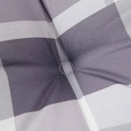 Coussin de banc de jardin motif à carreaux gris 120x50x4 cm