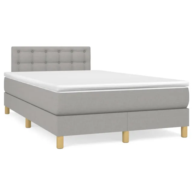 Sommier à lattes de lit avec matelas Gris clair 120x200cm Tissu