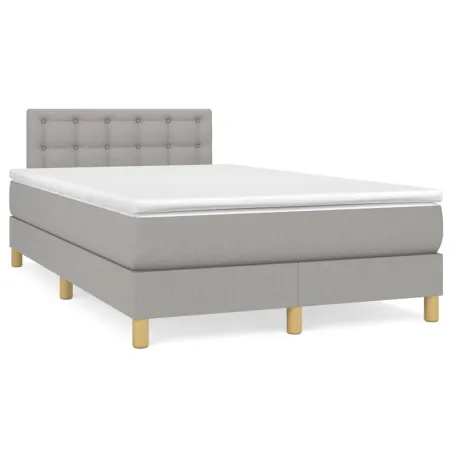 Sommier à lattes de lit avec matelas Gris clair 120x200cm Tissu