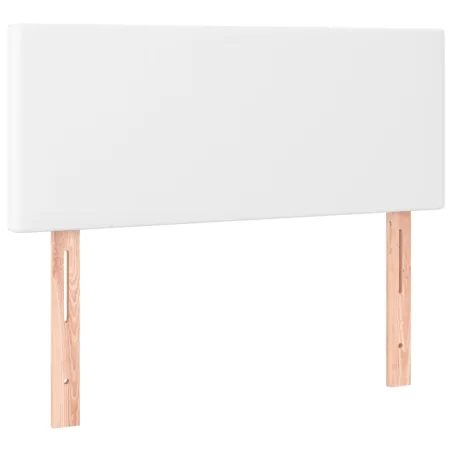 Sommier à lattes de lit avec matelas Blanc 90x190 cm Similicuir