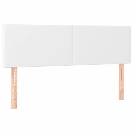 Sommier à lattes de lit avec matelas Blanc 140x190cm Similicuir