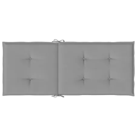 Coussins de chaise de jardin à dossier haut lot de 6 gris tissu