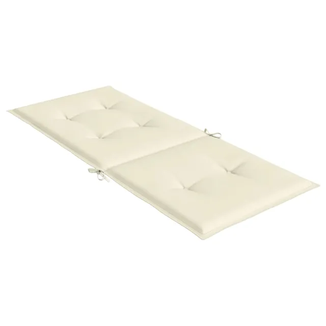 Coussins de chaise de jardin dossier haut lot de 6 crème tissu