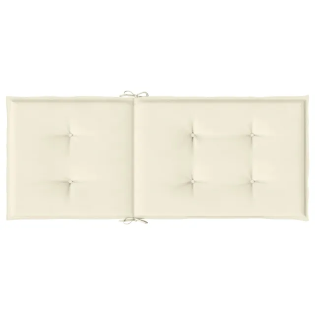 Coussins de chaise de jardin dossier haut lot de 6 crème tissu