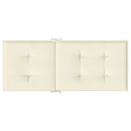 Coussins de chaise de jardin dossier haut lot de 6 crème tissu